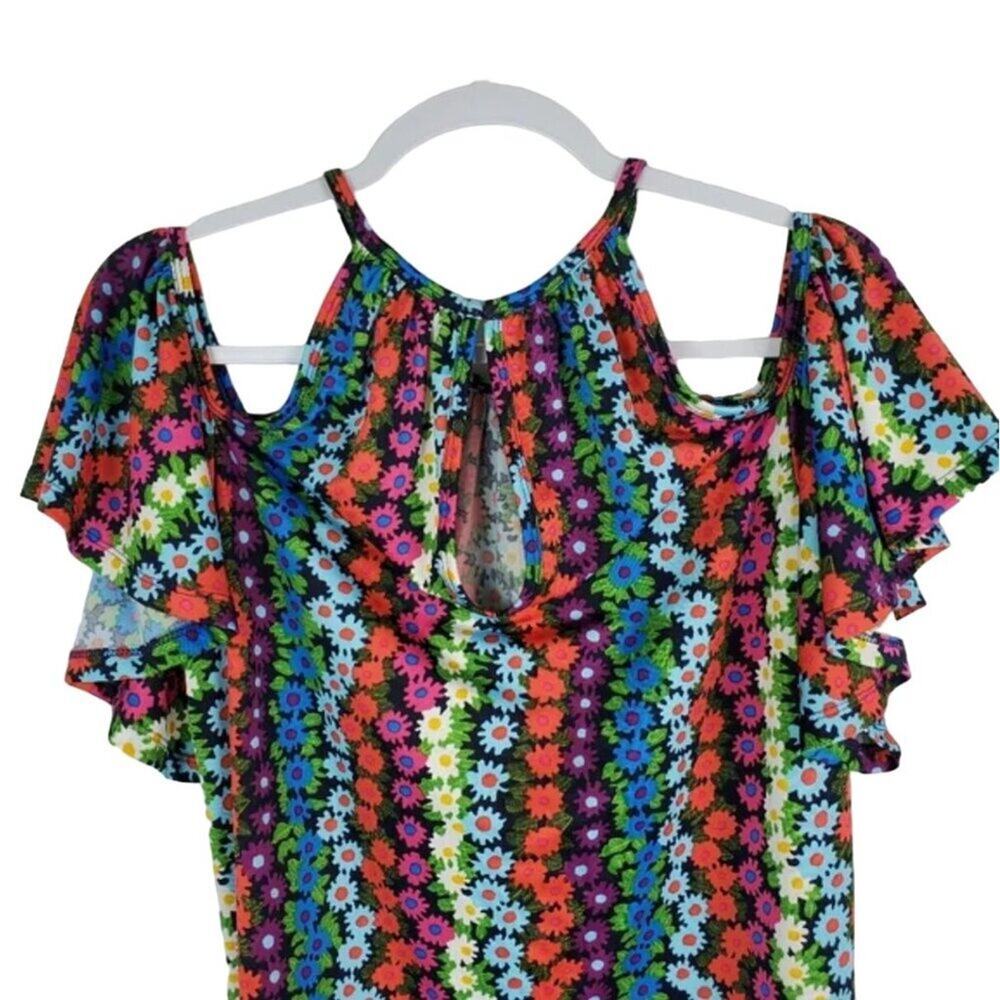 Trina Turk Viola Cold Shoulder Dress Women's Size Medium Like New Condition No F - Picture 4 of 6